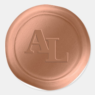 Terra Cotta Wax Siegel Monogram Wedding Stickers