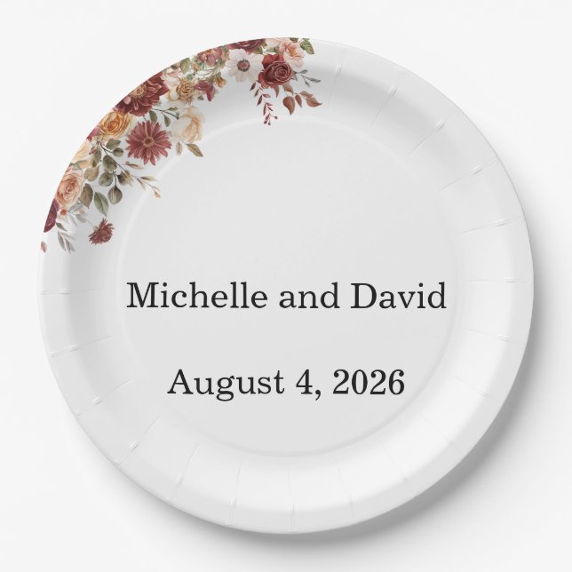 Terra Cotta Wedding, Reception, Dinner Napkins Pappteller (Vorderseite)