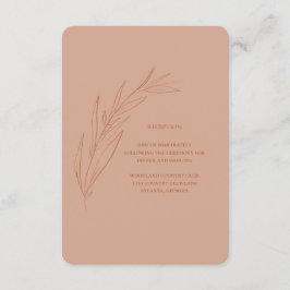 Terra Cotta Wedding Reception Enclosure Cards Begleitkarte