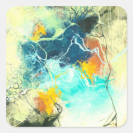 Terra - Green Abstract Design Quadratischer Aufkleber