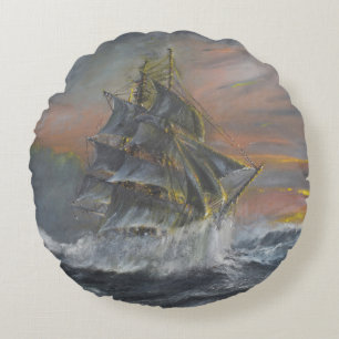 Terra-Nova geht in eine heftige Sturm-Dämmerung Rundes Kissen