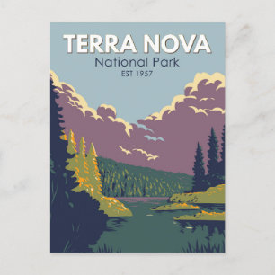 Terra Nova Nationalpark Kanada Reise Kunst Vintage Postkarte