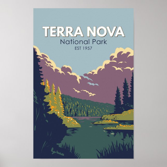 Terra Nova Nationalpark Kanada Reisen Kunst Vintag Poster (Vorne)