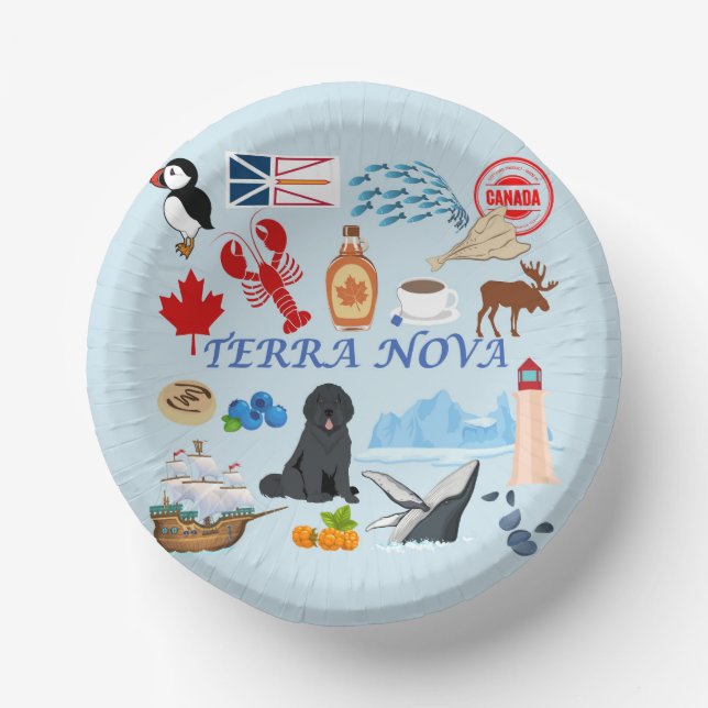 Terra Nova Newfundland Pappteller (Vorderseite)