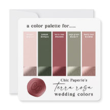 Terra Rosa Pink Sommer Hochzeitsfarbpalette Karte