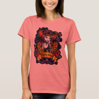 Terra Rose Tattooed Dark Fantasy Black Ringer T-Sh
