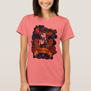 Terra Rose Tattooed Dark Fantasy Black Ringer T-Sh T-Shirt