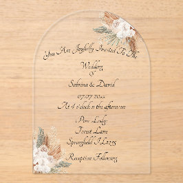 Terraccota & Cream Blume Hochzeit Acryleinladungen