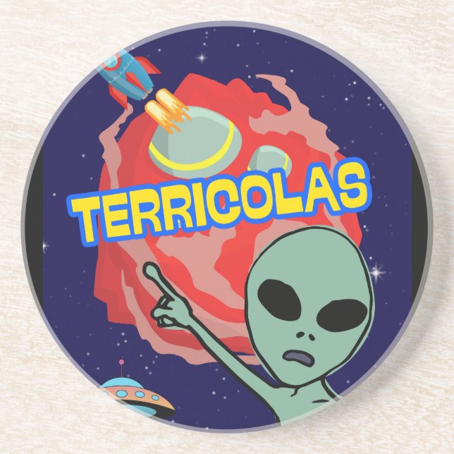Terracolas - Alien-Angst vor Menschen Getränkeuntersetzer (Vorne)