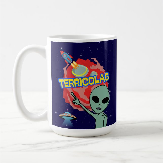 Terracolas - Alien-Angst vor Menschen Kaffeetasse (Links)