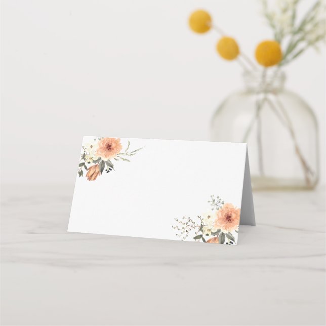 Terracota Blume Blank Wedding Cards Platzkarte (Vorderseite)