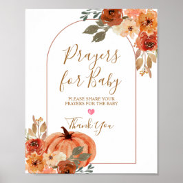 Terracota Pumpkin Baby Dusche Gebete für Baby Poster