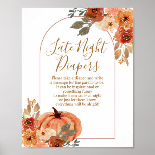 Terracota Pumpkin Baby Dusche Nachttaucher Poster