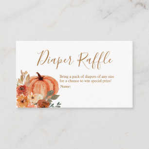 Terracota Pumpkin Boho Arch Floral Diaper Raffle Begleitkarte