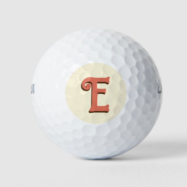 Terracotta 3D Modern Initial Letter | Elfenbein Golfball (Vorderseite)