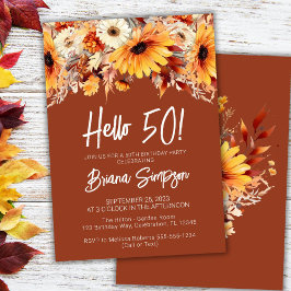 Terracotta 50th Birthday Fall Floral Einladung