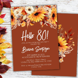 Terracotta 80th Birthday Fall Floral Einladung