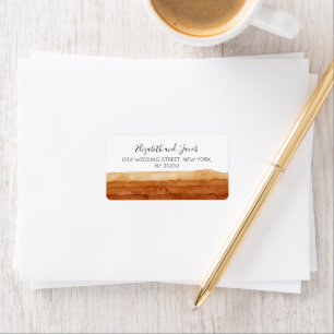 Terracotta Abstrakt Wüste Watercolor Boho Wedding Adressaufkleber