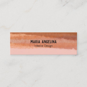 Terracotta Abstrakte Wasserfarbe Pastell Peach Chi Mini Visitenkarte