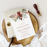Terracotta and Greenery Wedding Einladung<br><div class="desc">Terracotta and greenery wedding theme design with watercolor flowers. You can personalize the text and color detail on this wedding lädt ein.</div>