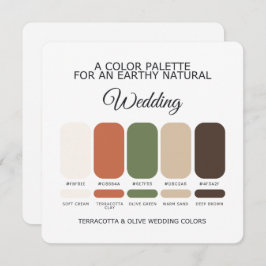 Terracotta and Olive Wedding Color Palette Card Einladung