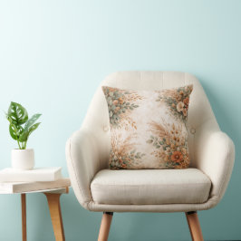 Terracotta and Sage Boho Autumn Bouquet Kissen