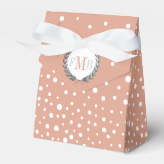 Terracotta and white polka dot pattern wedding geschenkschachtel