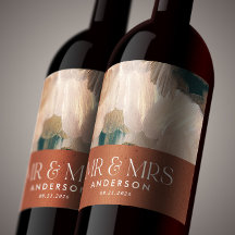 Terracotta aquamarin Mr. Mrs. bedankt sich herzlic