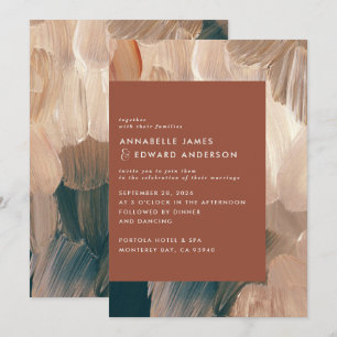 Terracotta aquamarine malerische moderne stilvolle save the date