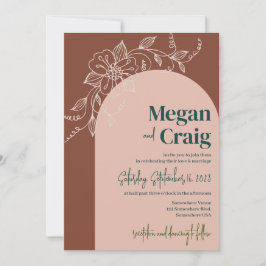 Terracotta Arch Floral Boho Rustikale Hochzeit Ein Einladung