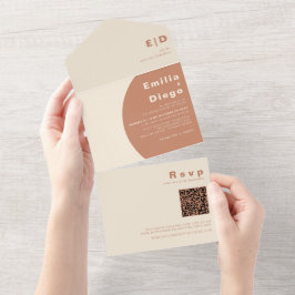 Terracotta Arch Formal Boda Wedding All In One Einladung