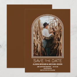 Terracotta Arch Foto Hochzeit Sichern Sie das Datu Save The Date