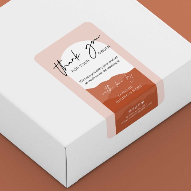 Terracotta Arch Minimales Logo Danke Box Siegel (Von Creator hochgeladen)