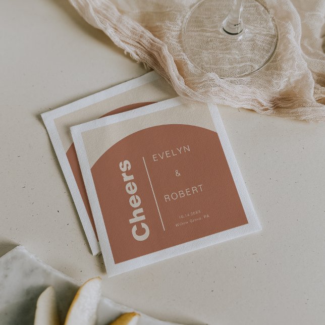 Terracotta Arch Minimalistisch Formal Wedding Chee Serviette (Von Creator hochgeladen)