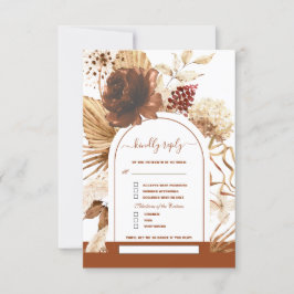 Terracotta Arch Pampas Grass Song Anfrage Hochzeit RSVP Karte