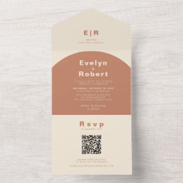 Terracotta Arch Wedding All In One Einladung