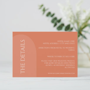 TERRACOTTA ARCH WEDDING DETAILS ENCLOSURE CARD BEGLEITKARTE