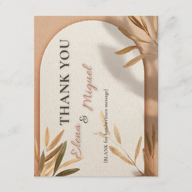 Terracotta Arch Wedding Thank You Card Einladung (Vorderseite)