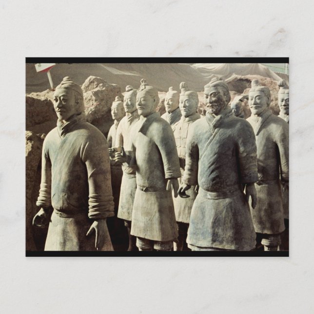 Terracotta Army, Qin Dynastie, 210 v. Chr.; Kriege Postkarte (Vorderseite)