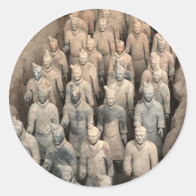 Terracotta Army Runder Aufkleber (Vorderseite)