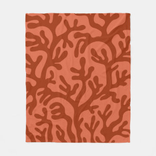 Terracotta Ästhetische flüssige Bio Formen Muster Fleecedecke