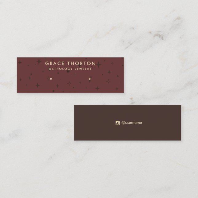 Terracotta Astrologie Sterne Gestüt Ohrensichter Mini Visitenkarte (Vorne/Hinten)