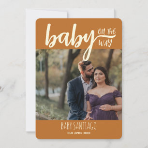 Terracotta Baby on Way Foto Pregnancy Ankündigung