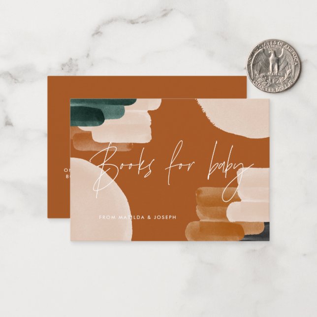 Terracotta Babyduschbücher für Babynahrung Mitteilungskarte (Vorderseite/Rückseite Beispiel)