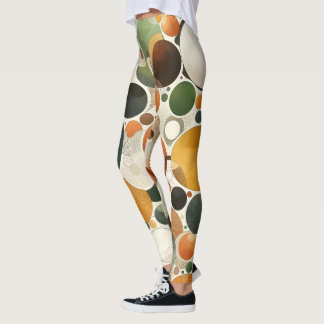 Terracotta Beige Earths Colors Abstrakte Kreisen Leggings