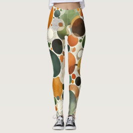 Terracotta Beige Earths Colors Abstrakte Kreisen Leggings