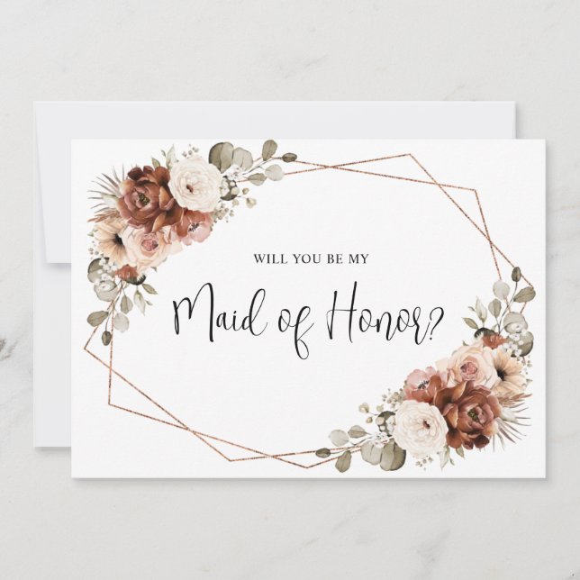 Terracotta Beige Sage wird meine Trauzeugin sein Einladung (Vorderseite)