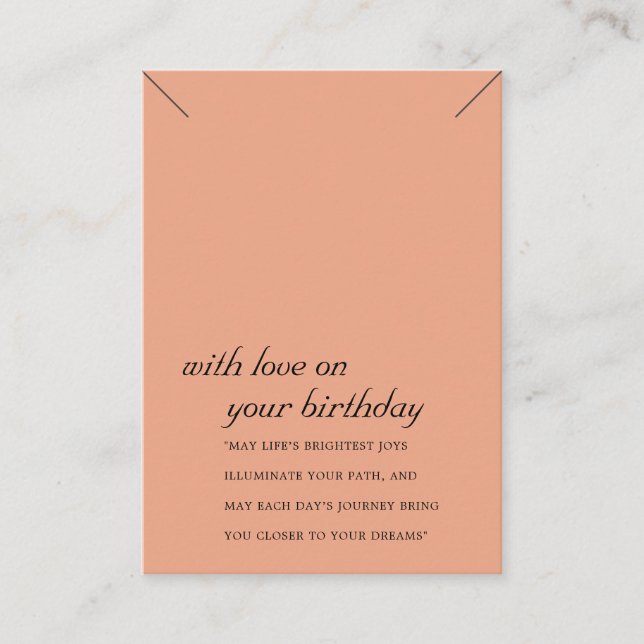 TERRACOTTA BIRTHDAY GIFT NECKLACE DISPLAY CARD PLATZKARTE (Vorderseite)