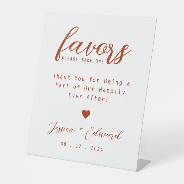 Terracotta Bitte nehmen Sie ein einfaches, moderne Sockelschild (Vorderseite)