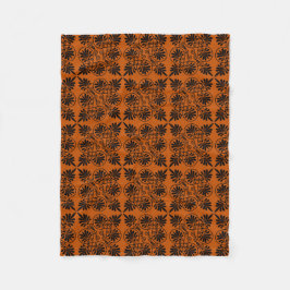 Terracotta Black Alcient Griechisch Meander Muster Fleecedecke